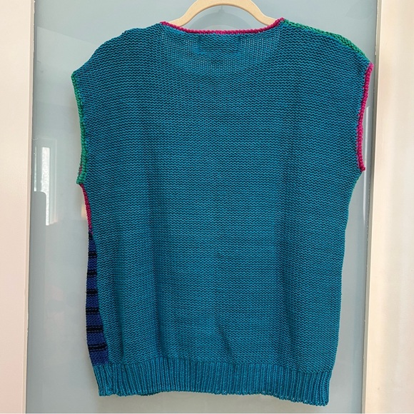 Vintage 80s Hand Knit Sweater Vest - Picture 2 of 6